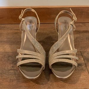 Silver Slipper 4 Inch Gold Bronze Heel